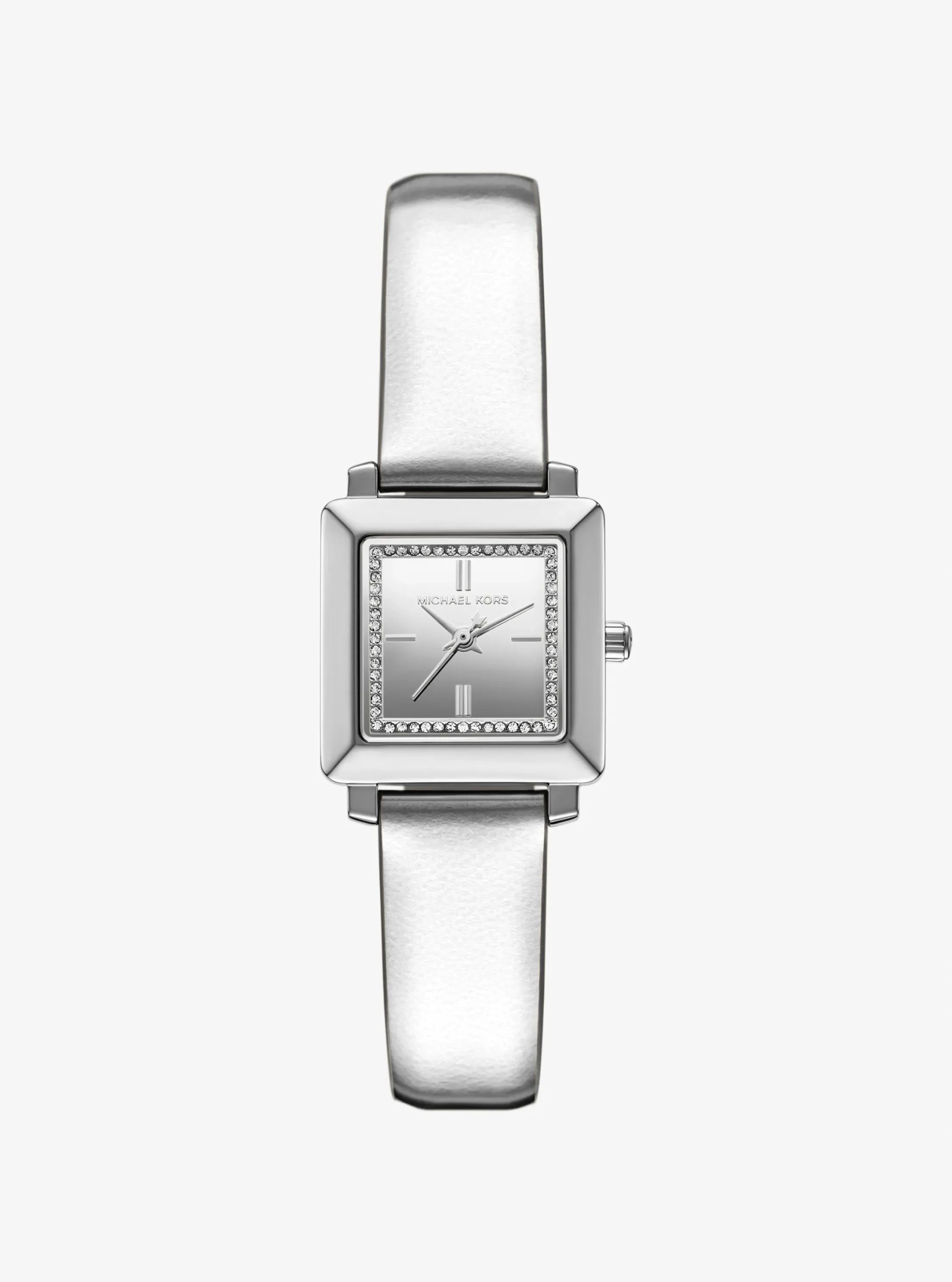 Michael Kors Mini Gwynn Pavé Silver-Tone and Leather Watch - Preorder