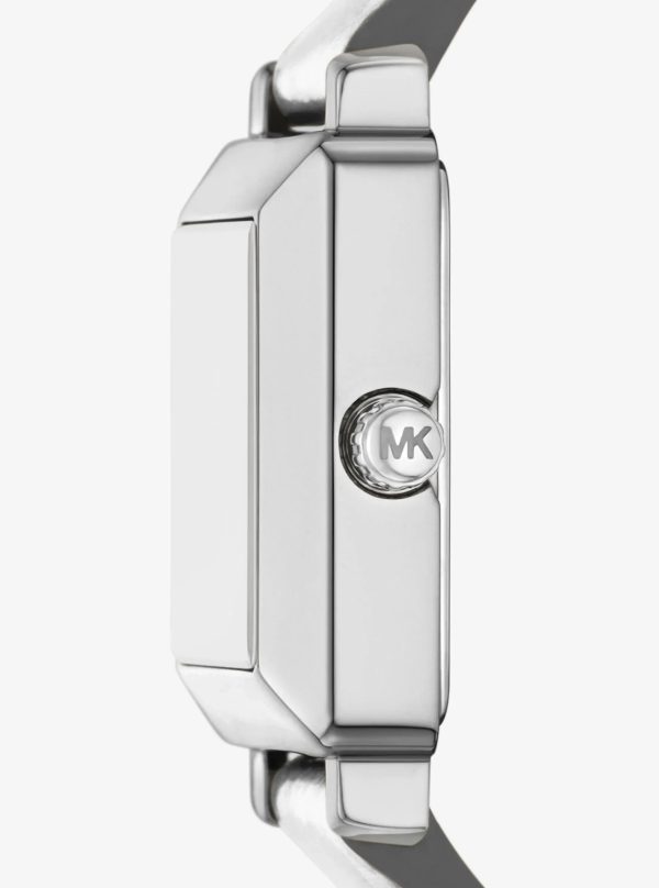 Michael Kors Mini Gwynn Pavé Silver-Tone and Leather Watch - Preorder