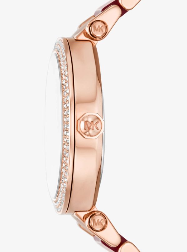Michael Kors Parker Pavé Rose Gold-Tone and Acetate Watch - Preorder