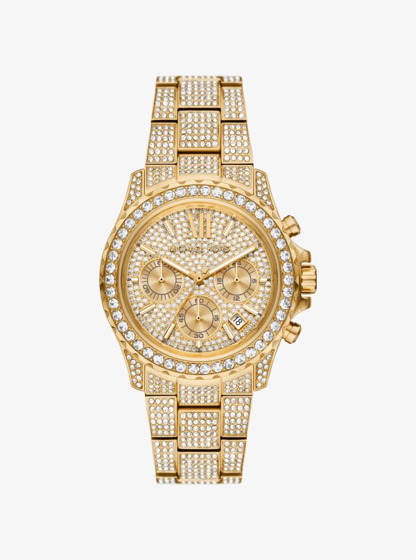 Michael Kors Oversized Everest Pavé Gold-Tone Watch - Preorder