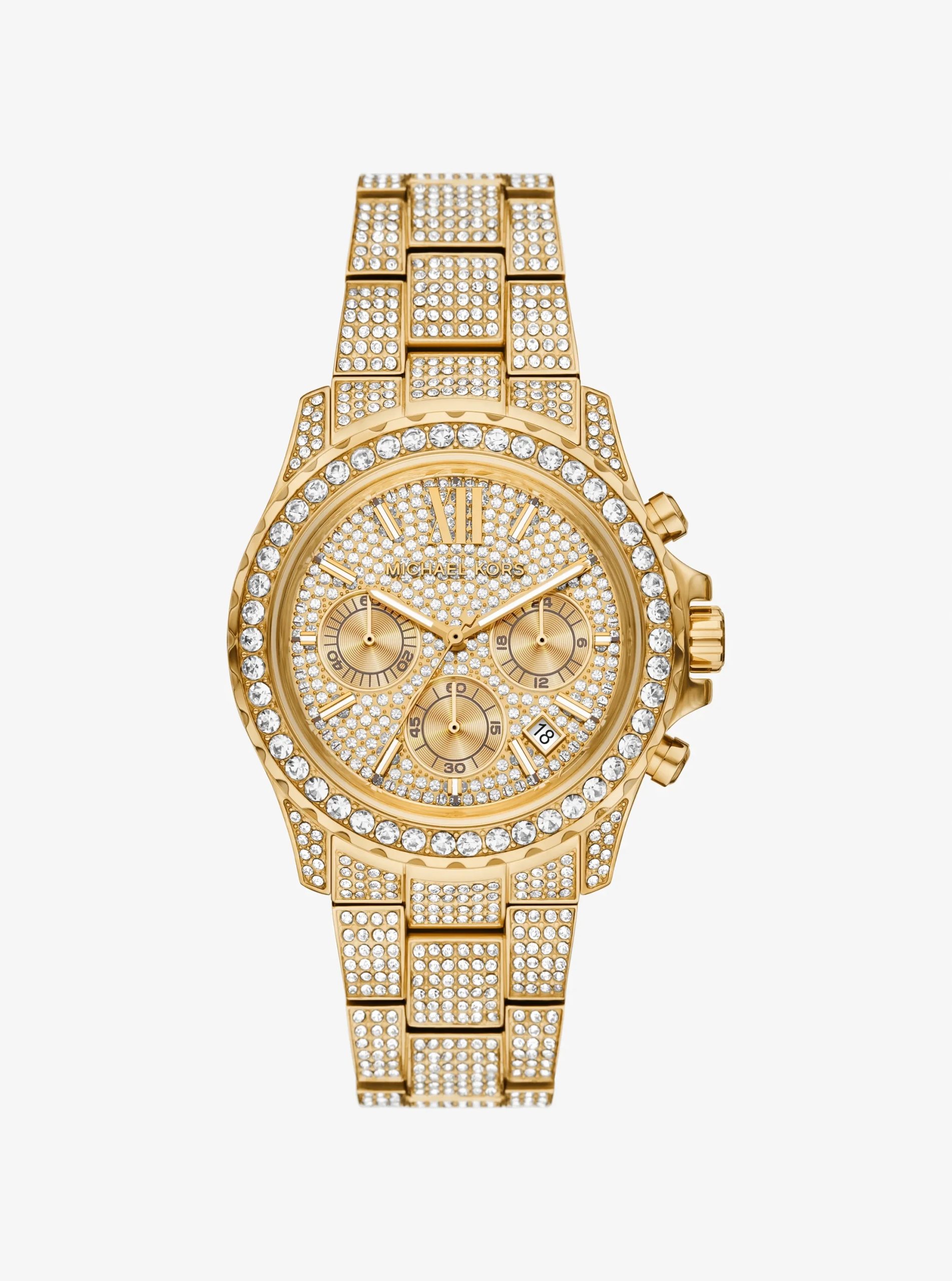 Michael Kors Oversized Everest Pavé Gold-Tone Watch - Preorder
