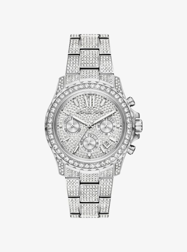 Michael Kors Oversized Everest Pavé Silver-Tone Watch - Preorder