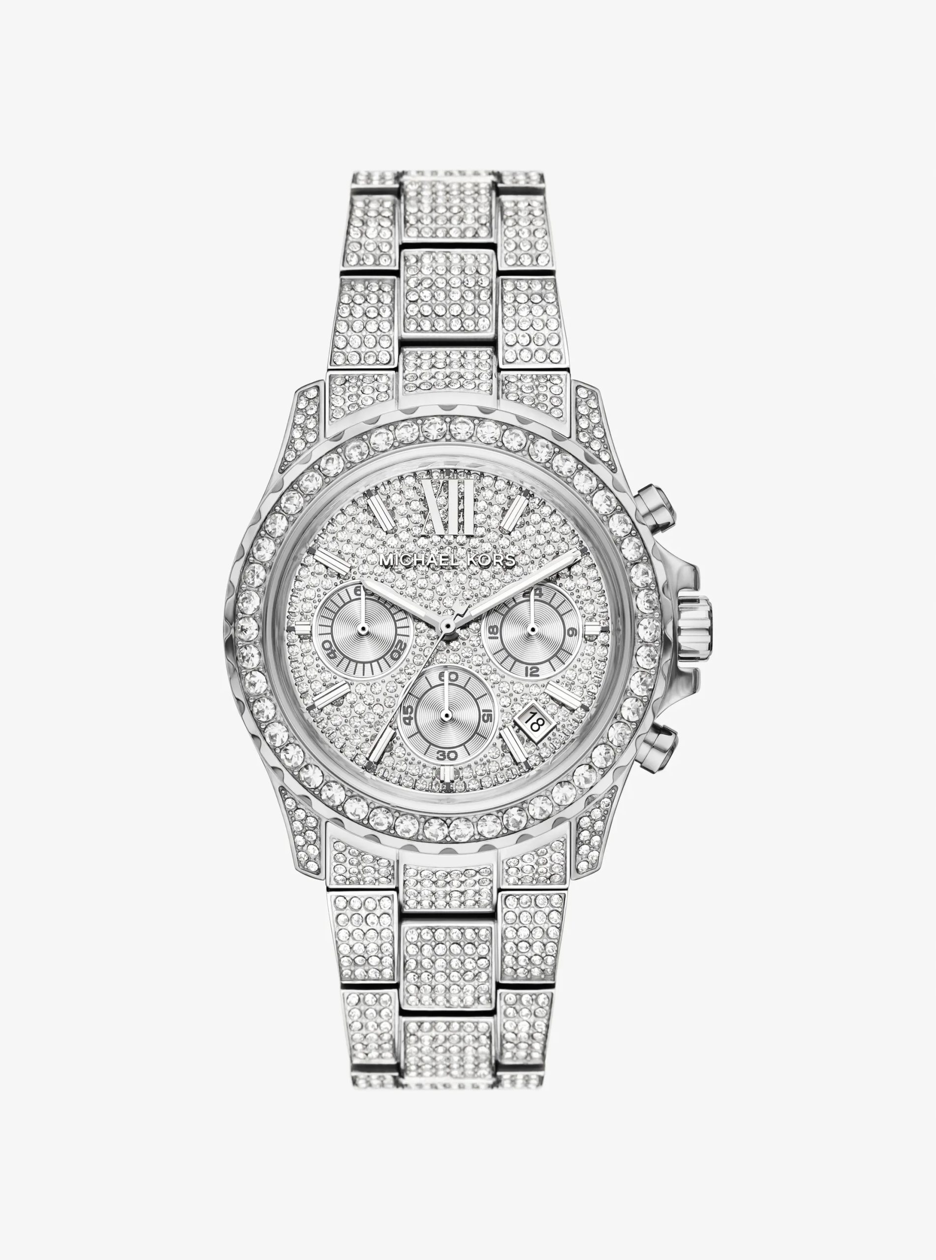 Michael Kors Oversized Everest Pavé Silver-Tone Watch - Preorder