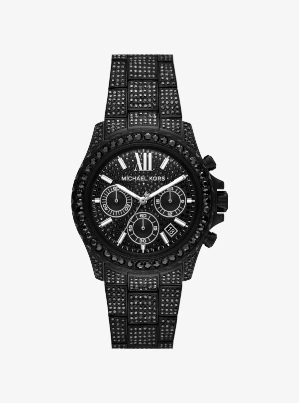 Michael Kors Oversized Everest Pavé Black-Tone Watch - Preorder