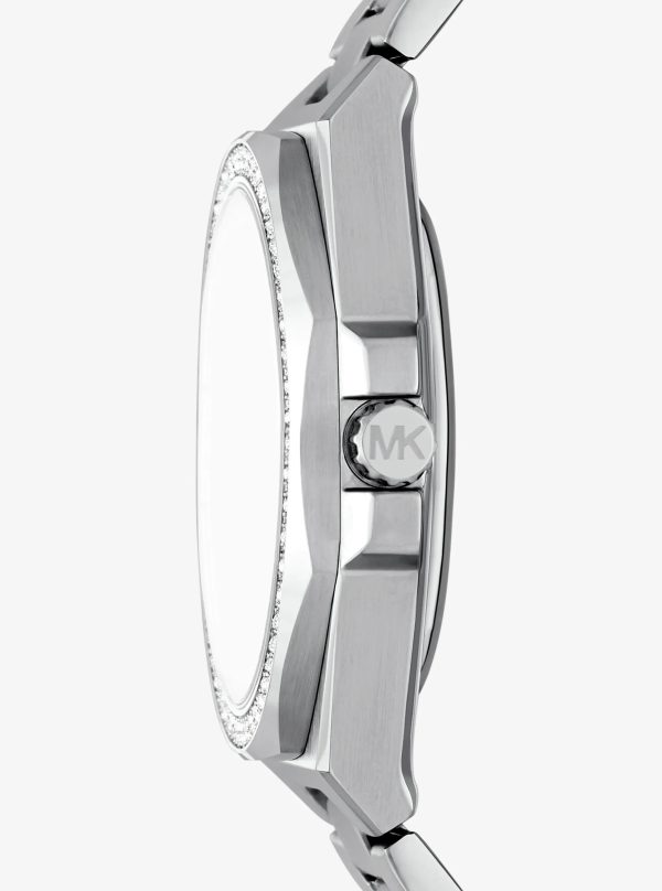 Michael Kors Oversized Callum Pavé Silver-Tone Watch - Preorder