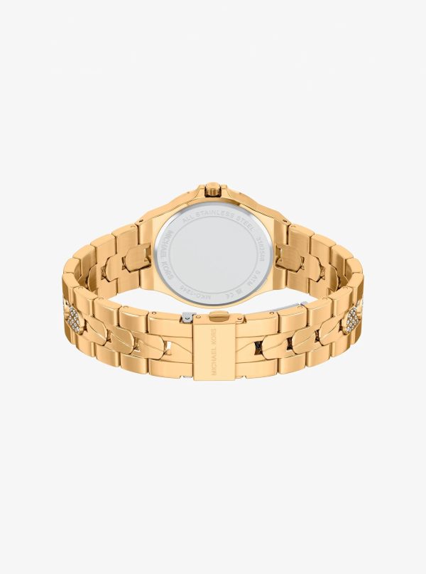 Michael Kors Lennox Pavé Gold-Tone Watch - Preorder