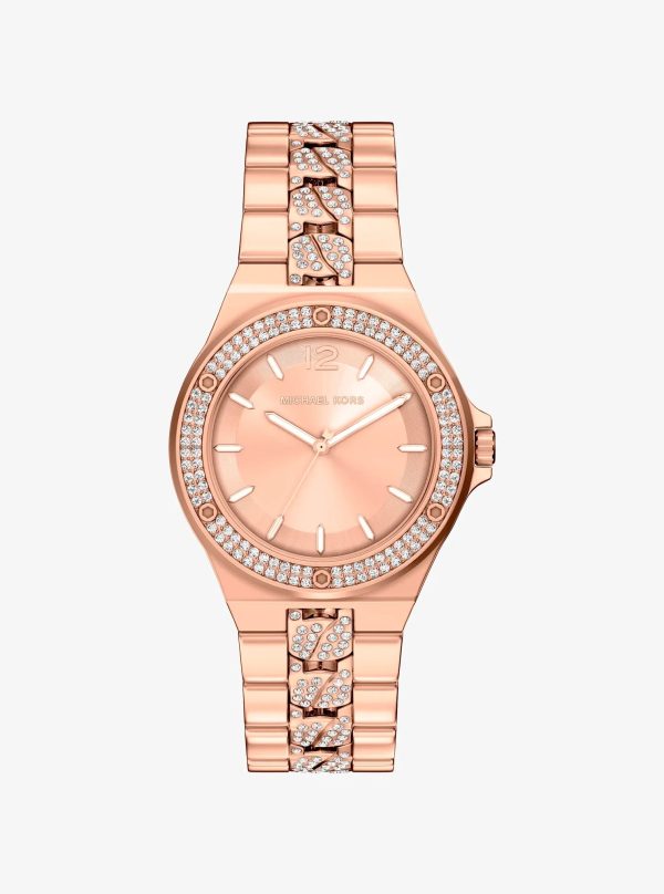 Michael Kors Lennox Pavé Rose Gold-Tone Watch - Preorder