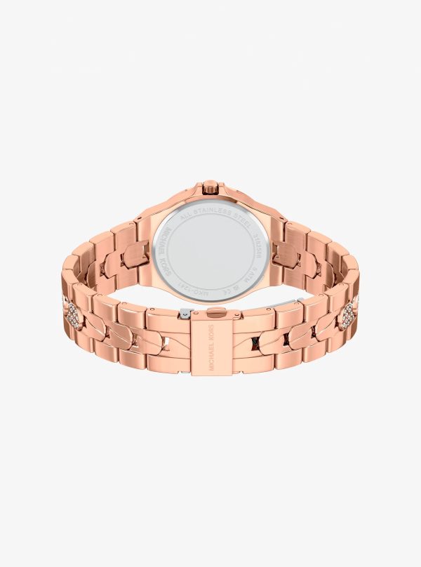 Michael Kors Lennox Pavé Rose Gold-Tone Watch - Preorder