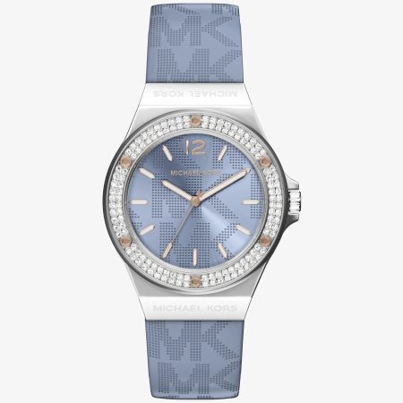 Michael Kors Lennox Pavé Silver-Tone and Logo Strap Watch - Preorder — Silver