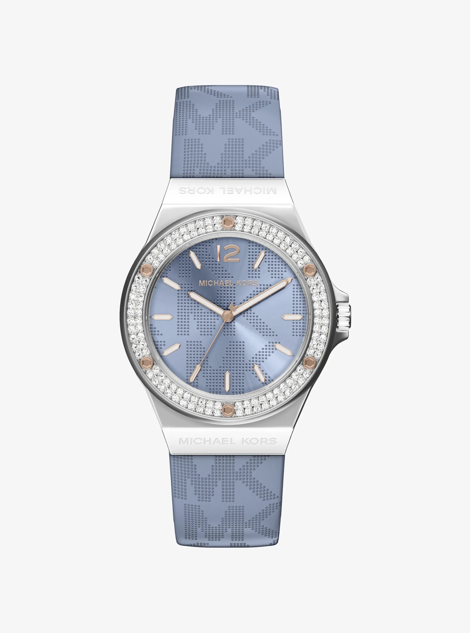 Michael Kors Lennox Pavé Silver-Tone and Logo Strap Watch - Preorder