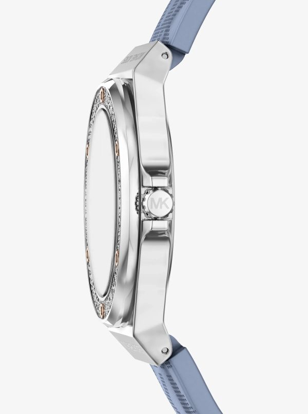 Michael Kors Lennox Pavé Silver-Tone and Logo Strap Watch - Preorder