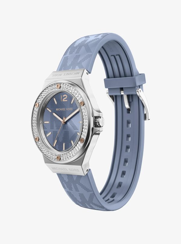 Michael Kors Lennox Pavé Silver-Tone and Logo Strap Watch - Preorder