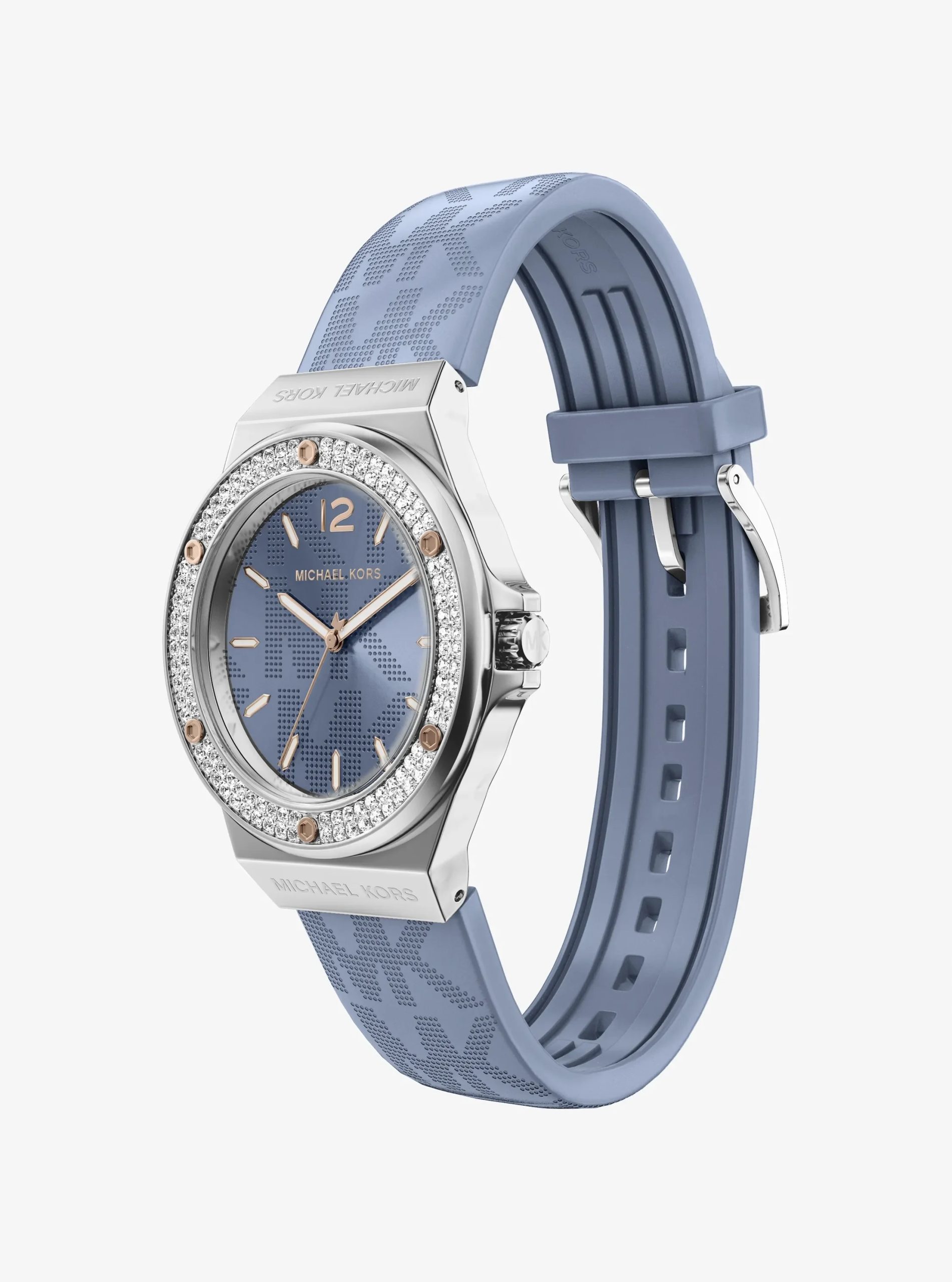 Michael Kors Lennox Pavé Silver-Tone and Logo Strap Watch - Preorder