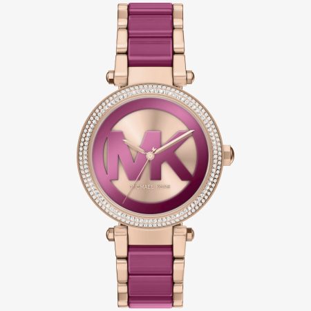 Michael Kors Oversized Parker Pavé Pink-Tone Watch - Preorder — Rose Gold