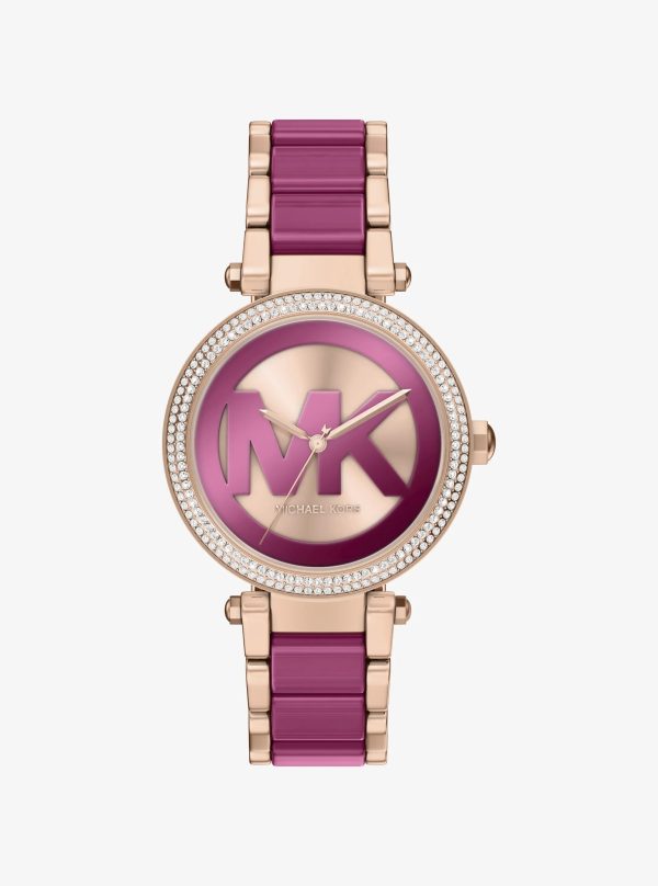 Michael Kors Oversized Parker Pavé Pink-Tone Watch - Preorder