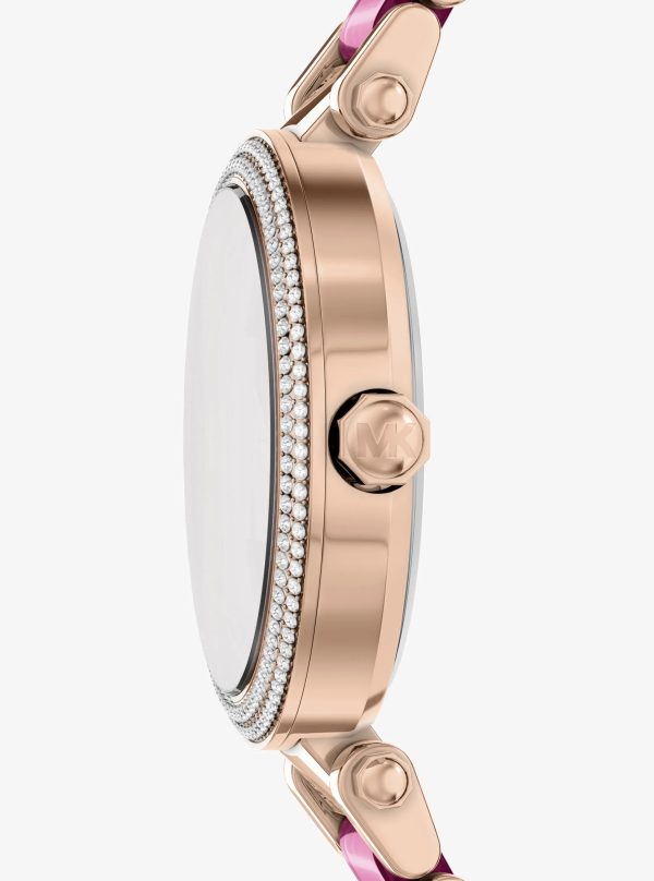 Michael Kors Oversized Parker Pavé Pink-Tone Watch - Preorder
