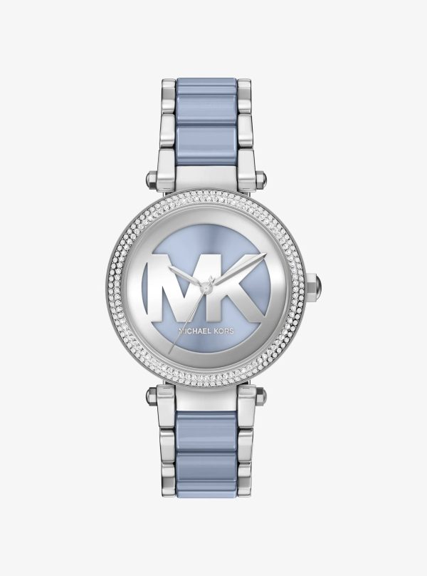 Michael Kors Oversized Parker Pavé Blue-Tone Watch - Preorder