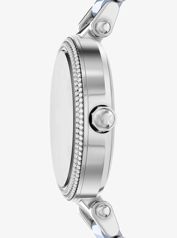 Michael Kors Oversized Parker Pavé Blue-Tone Watch - Preorder