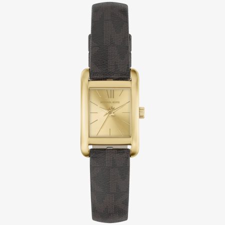 Michael Kors Mini Monroe Gold-Tone and Logo Strap Watch - Preorder — Gold