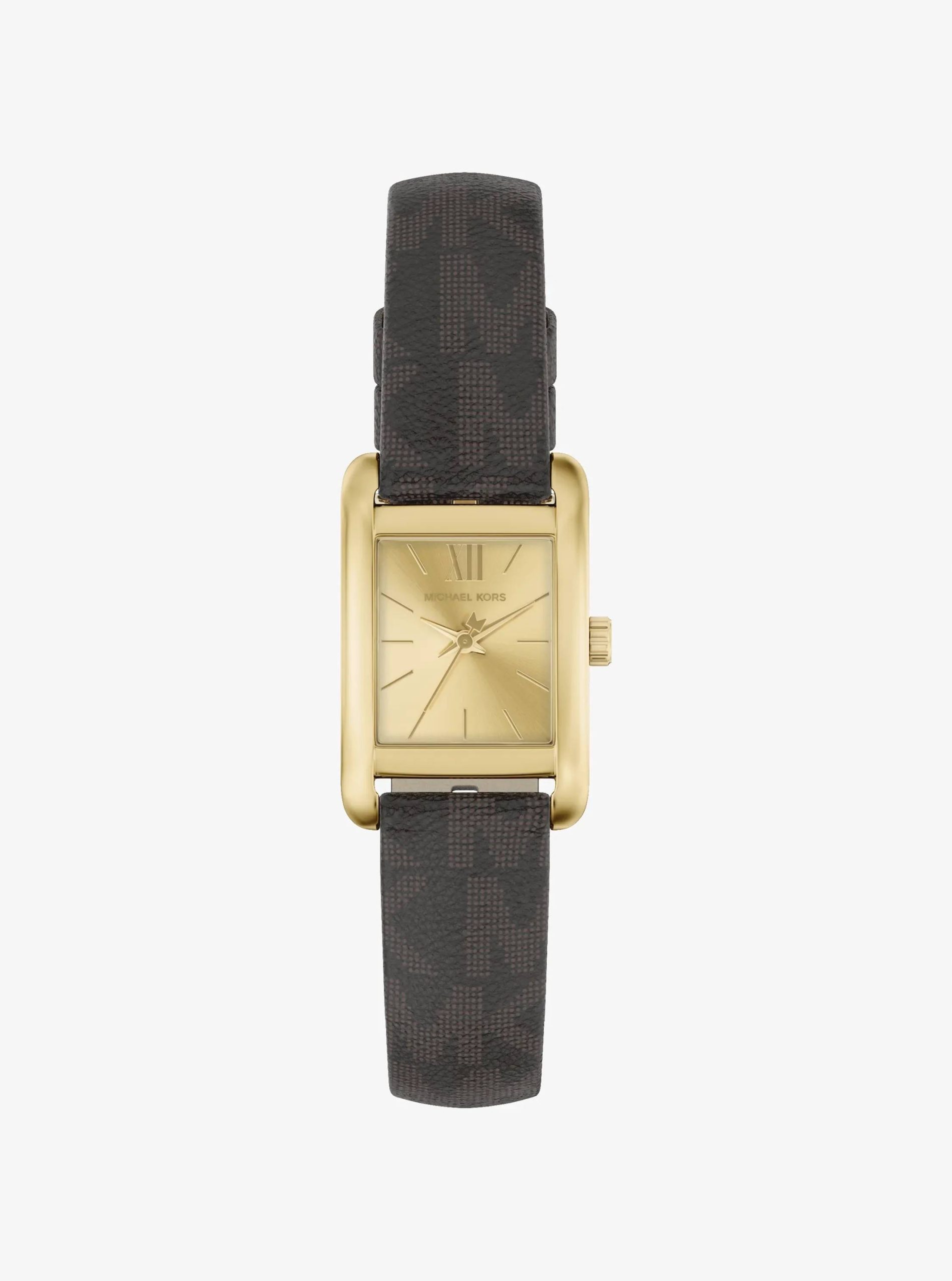 Michael Kors Mini Monroe Gold-Tone and Logo Strap Watch - Preorder