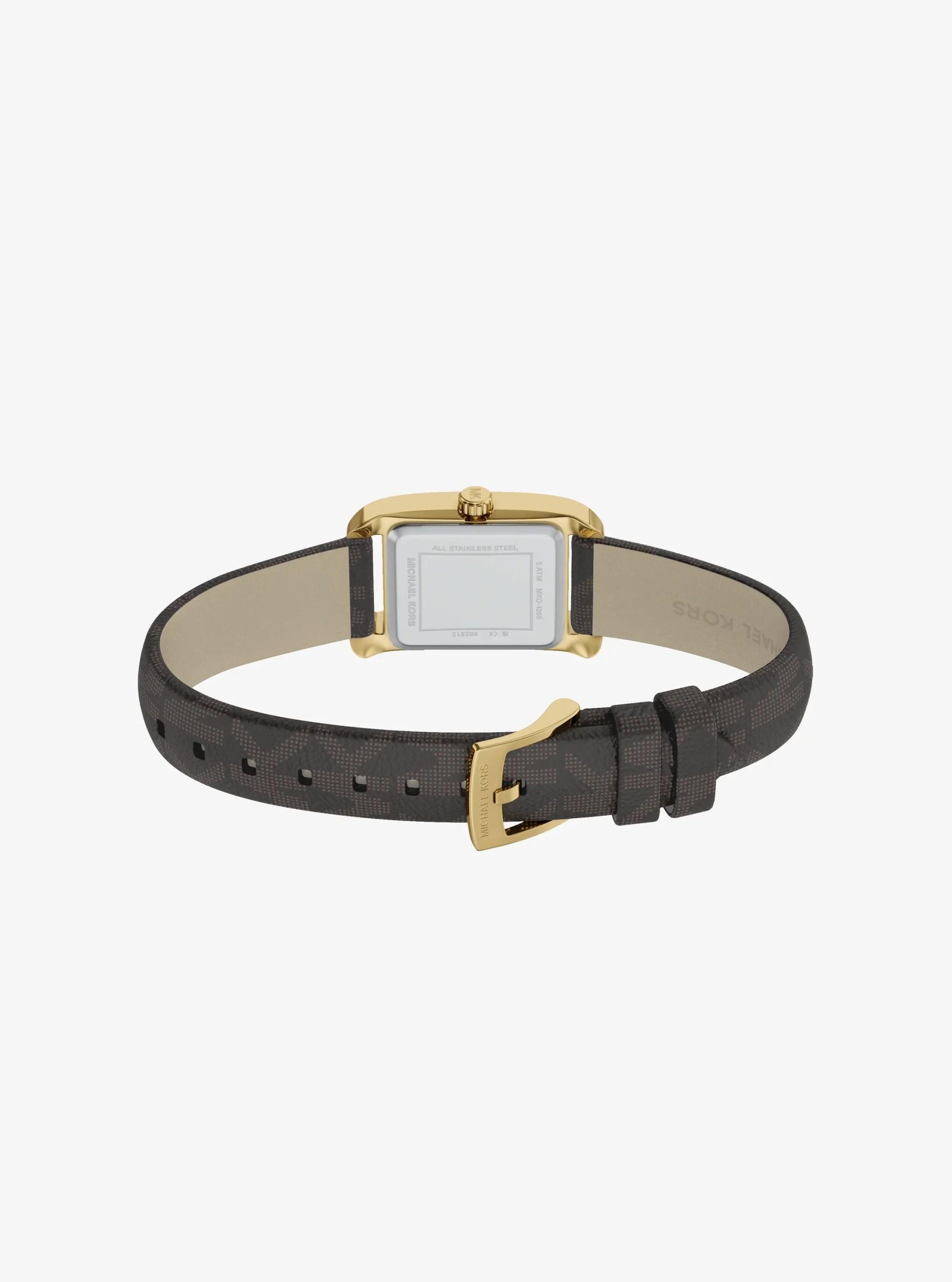 Michael Kors Mini Monroe Gold-Tone and Logo Strap Watch - Preorder