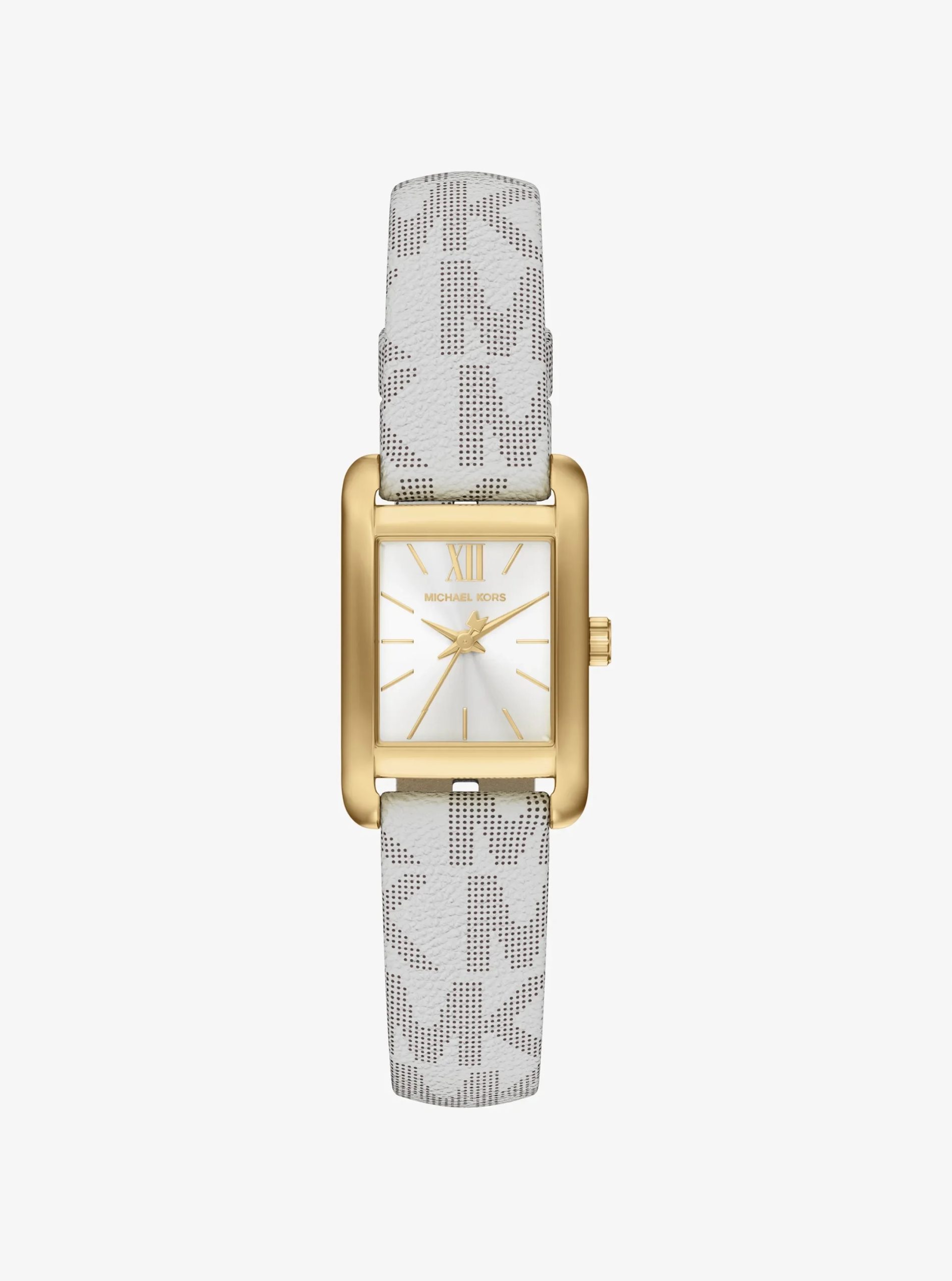 Michael Kors Mini Monroe Gold-Tone and Logo Strap Watch - Preorder