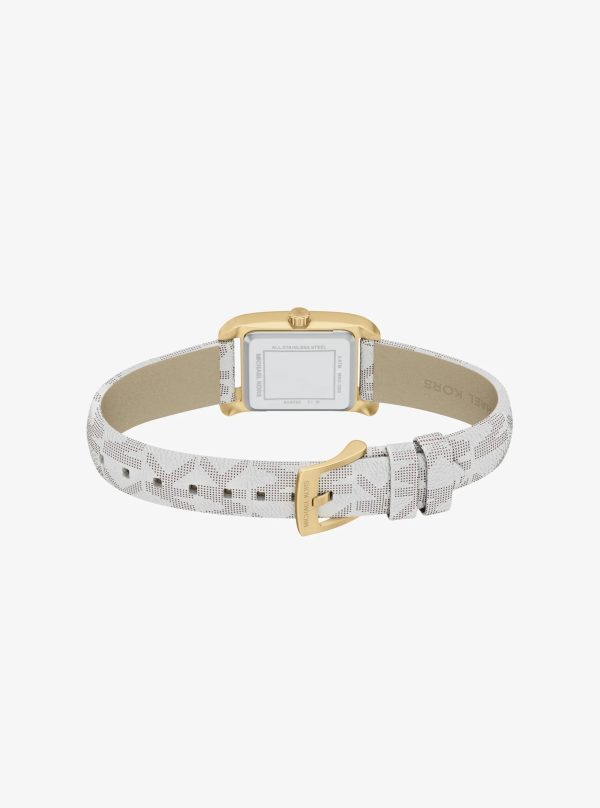 Michael Kors Mini Monroe Gold-Tone and Logo Strap Watch - Preorder
