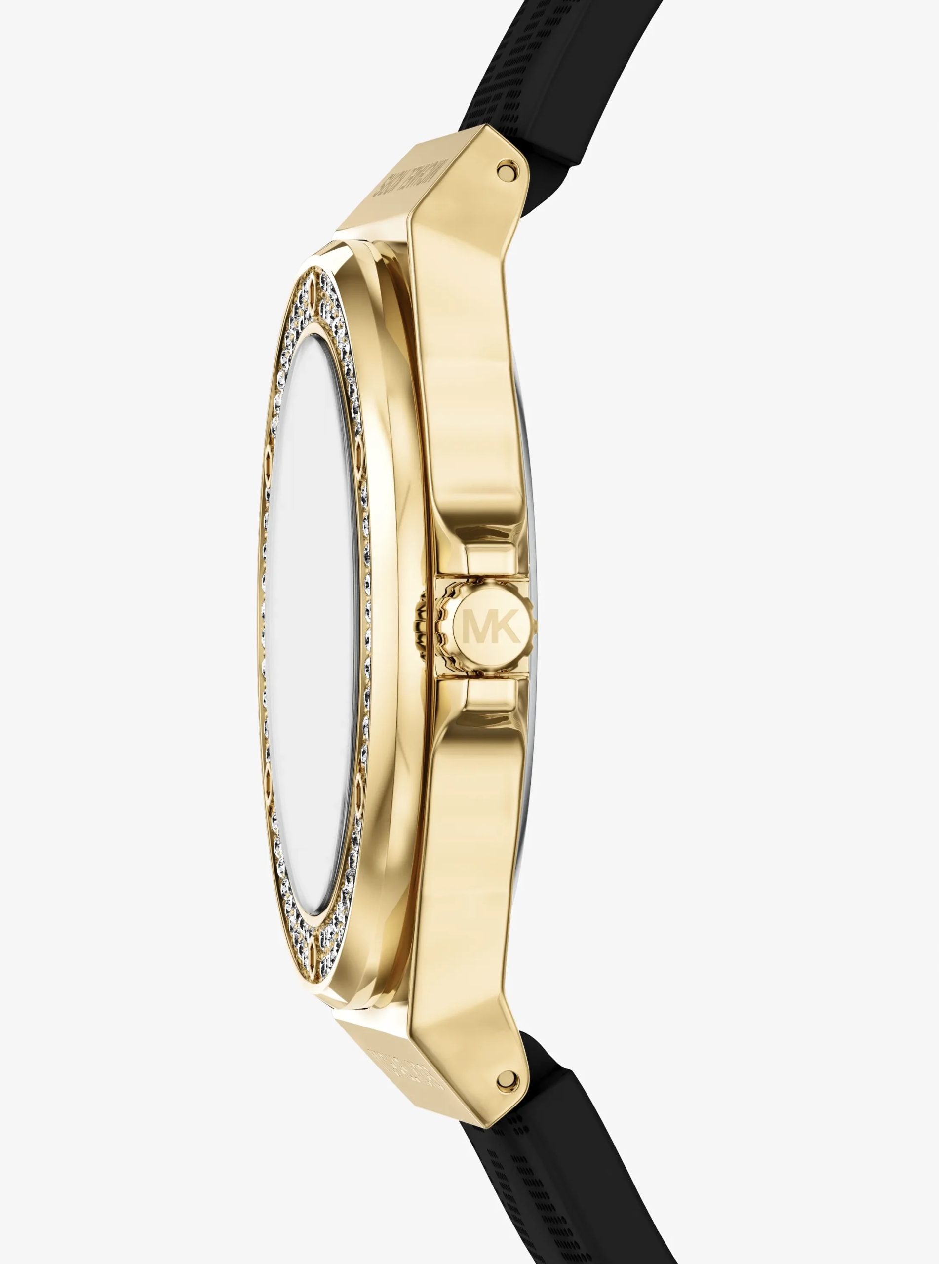Michael Kors Lennox Pavé Gold-Tone and Logo Strap Watch - Preorder