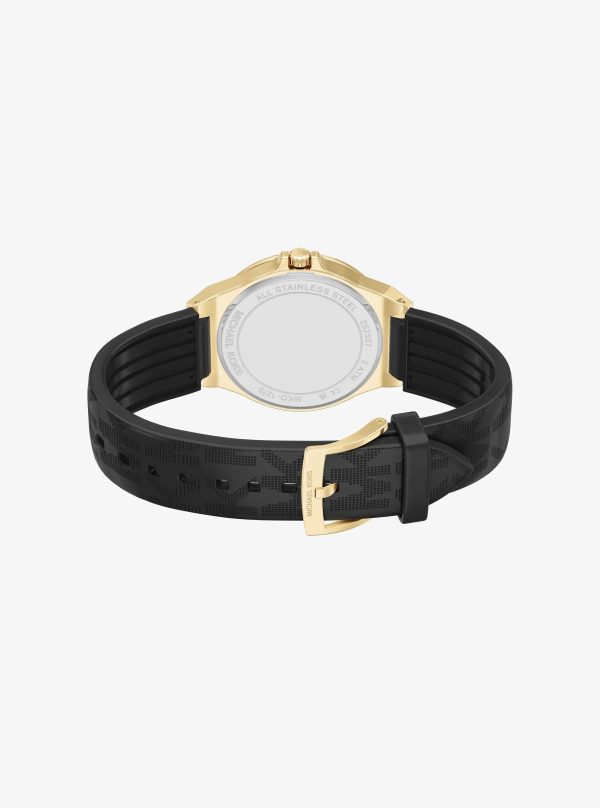 Michael Kors Lennox Pavé Gold-Tone and Logo Strap Watch - Preorder