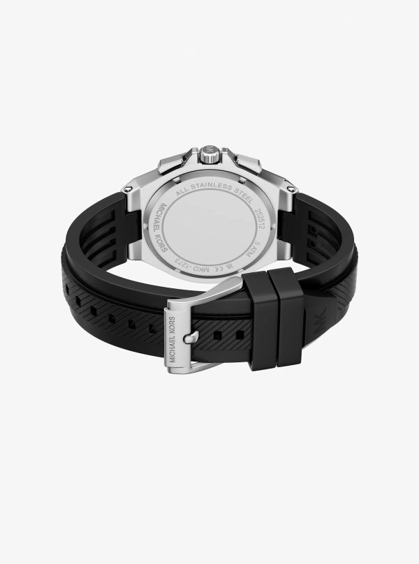 Michael Kors Oversized Lennox Pavé Silver-Tone and Silicone Watch - Preorder