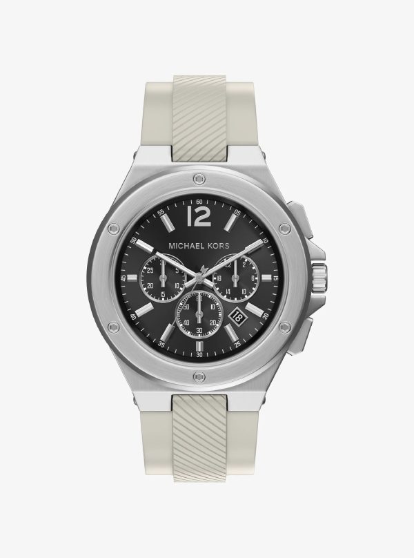 Michael Kors Oversized Lennox Silver-Tone and Silicone Watch - Preorder