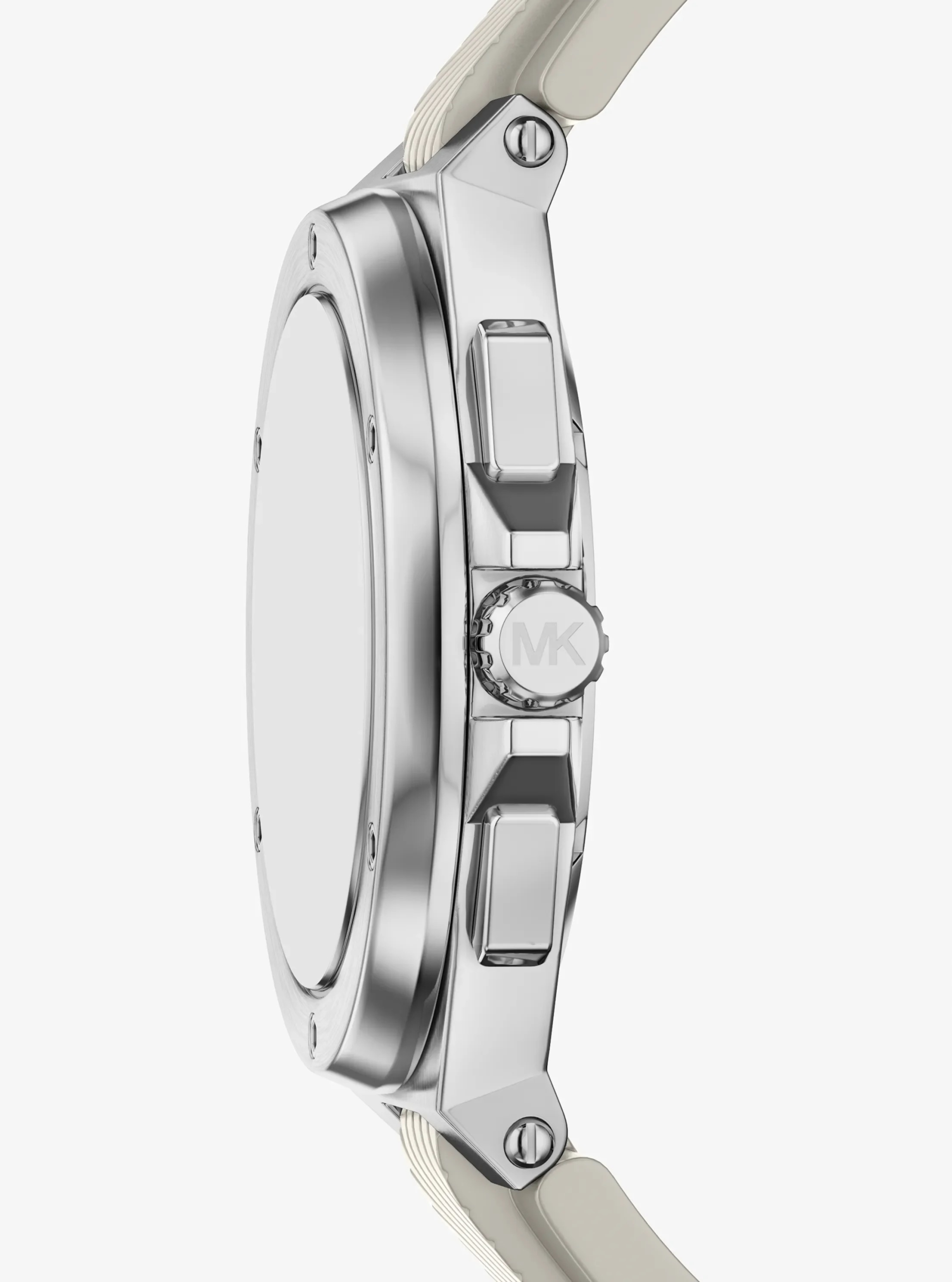 Michael Kors Oversized Lennox Silver-Tone and Silicone Watch - Preorder