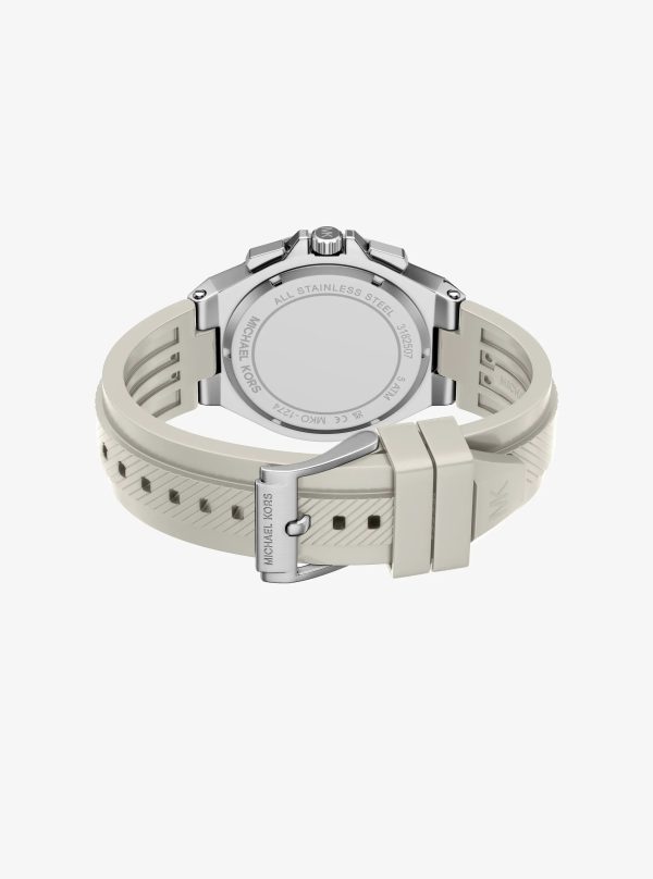 Michael Kors Oversized Lennox Silver-Tone and Silicone Watch - Preorder