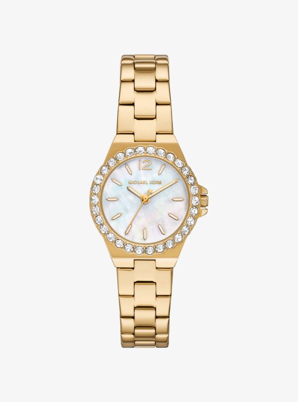 Michael Kors Mini Lennox Pavé Gold-Tone Watch - Preorder