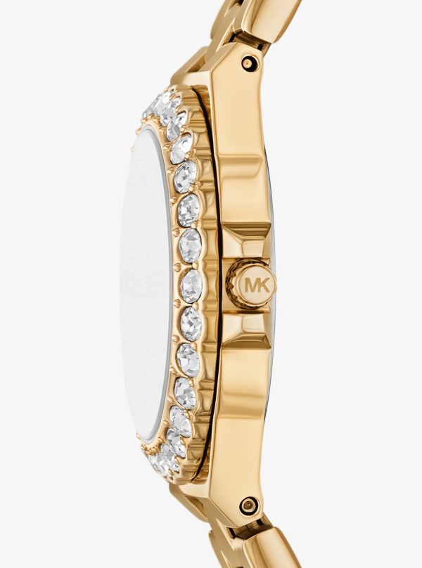 Michael Kors Mini Lennox Pavé Gold-Tone Watch - Preorder