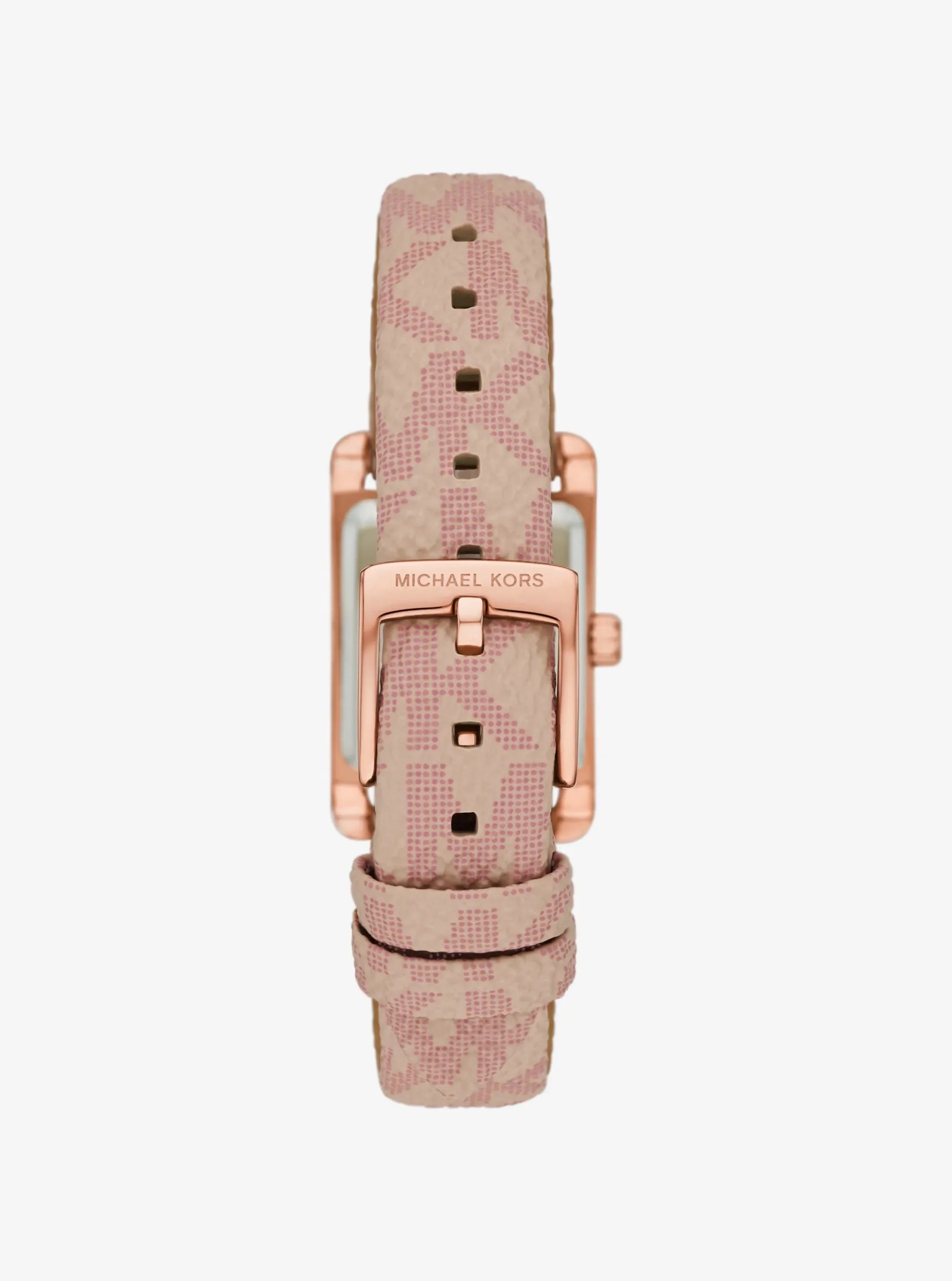 Michael Kors Petite Monroe Rose Gold-Tone and Logo Strap Watch - Preorder