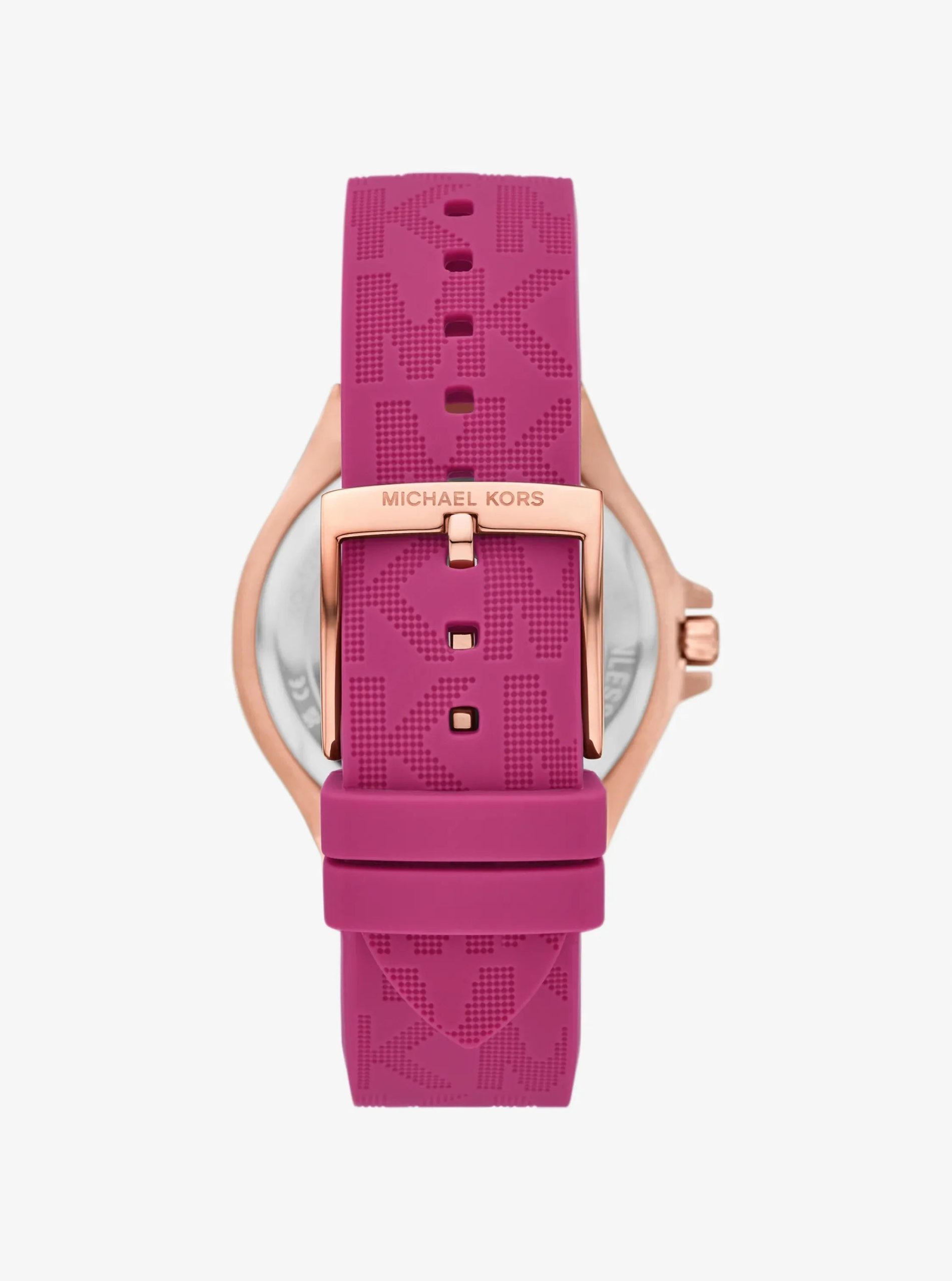 Michael Kors Lennox Pavé Rose Gold-Tone and Logo Silicone Strap Watch - Preorder