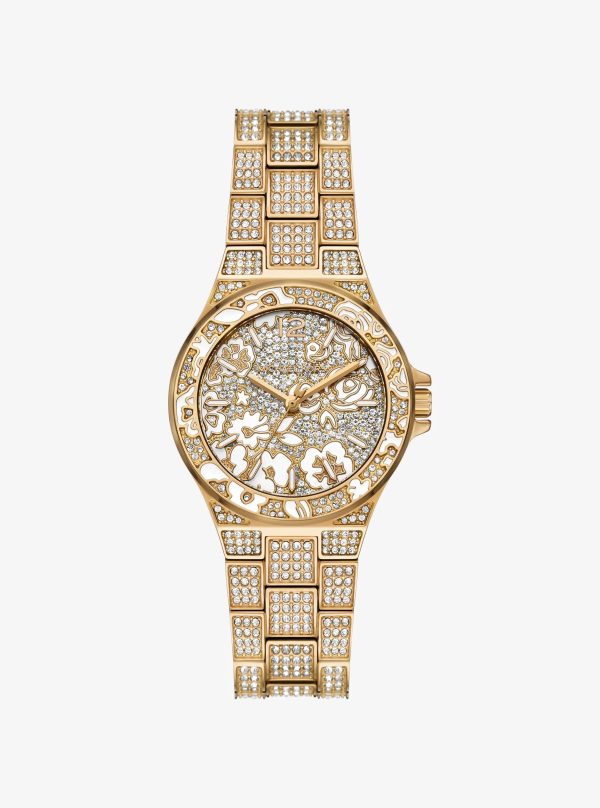 Michael Kors Limited-Edition Mini Lennox Pavé Gold-Tone Watch - Preorder