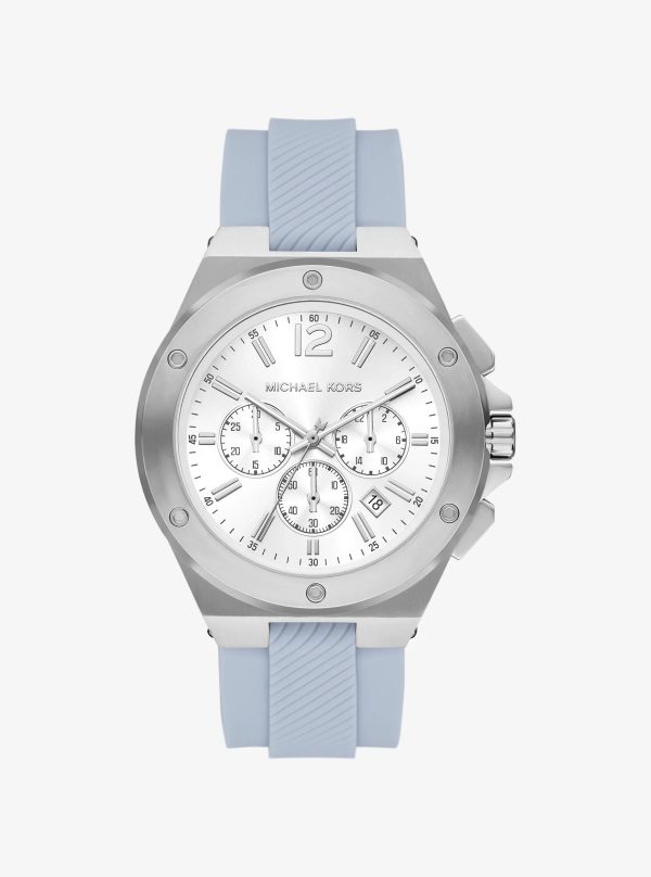 Michael Kors Oversized Lennox Silver-Tone and Silicone Watch - Preorder