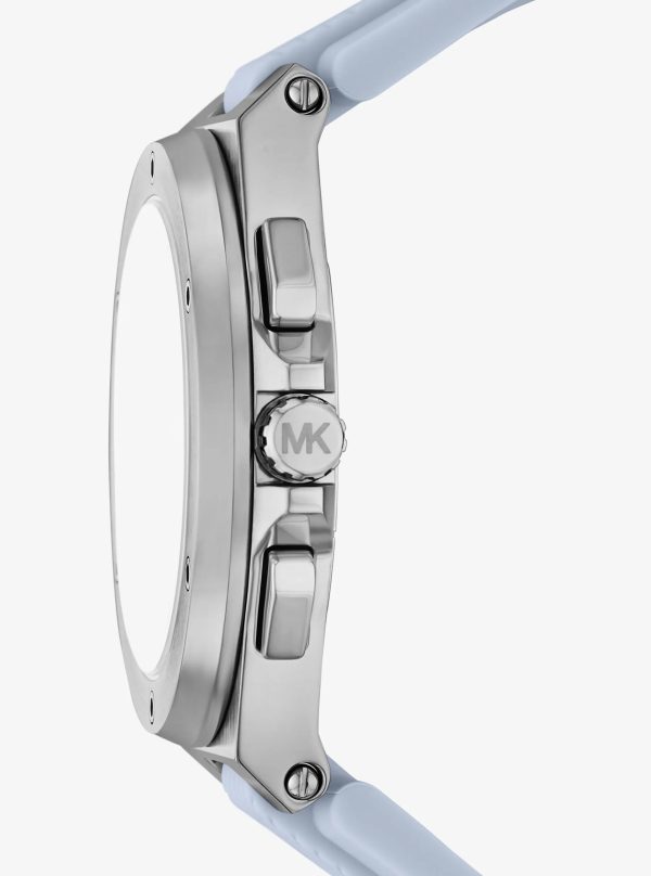 Michael Kors Oversized Lennox Silver-Tone and Silicone Watch - Preorder