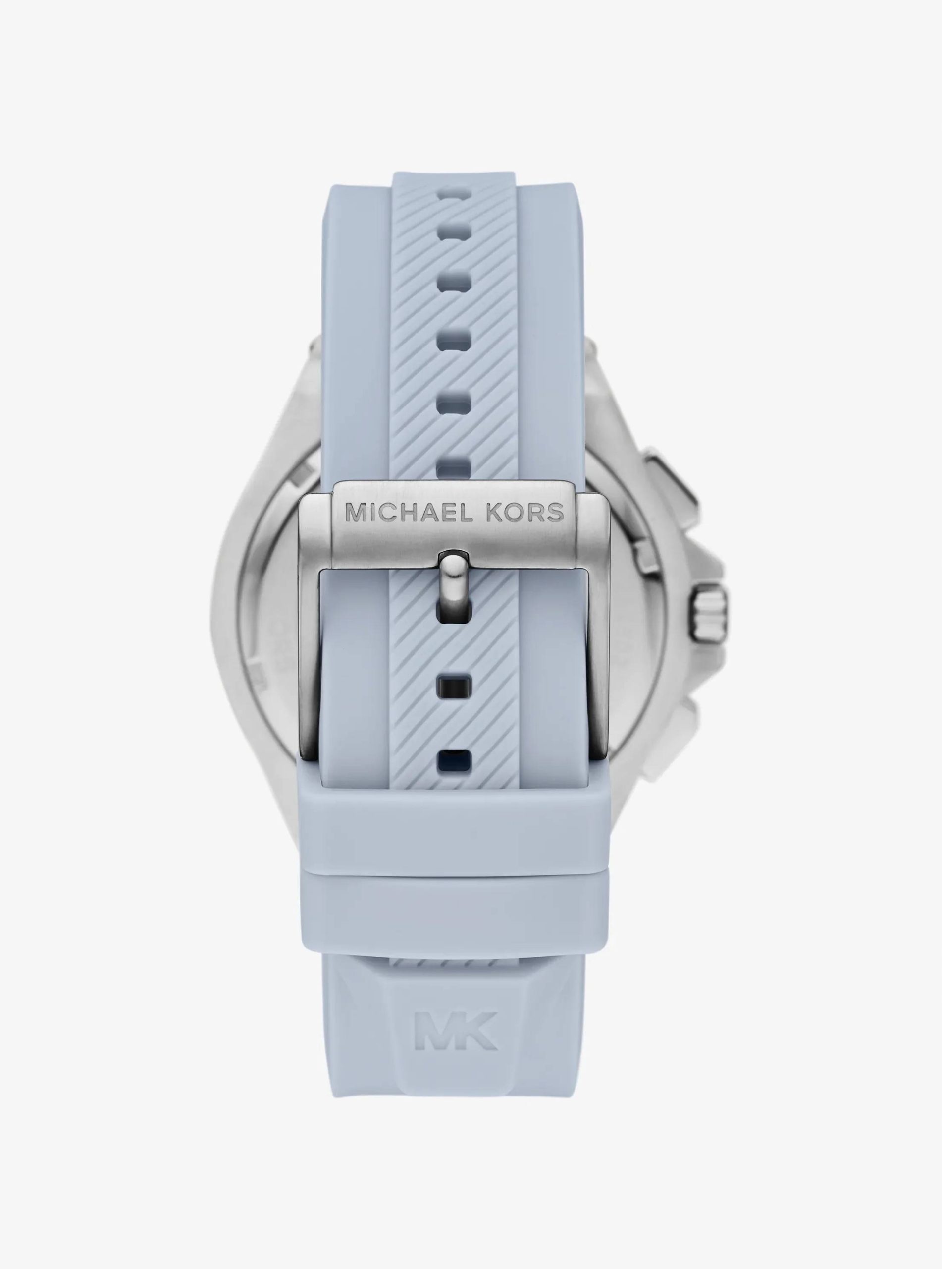 Michael Kors Oversized Lennox Silver-Tone and Silicone Watch - Preorder