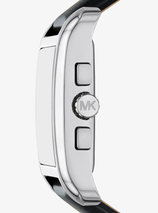 Michael Kors Monroe Silver-Tone and Leather Watch - Preorder