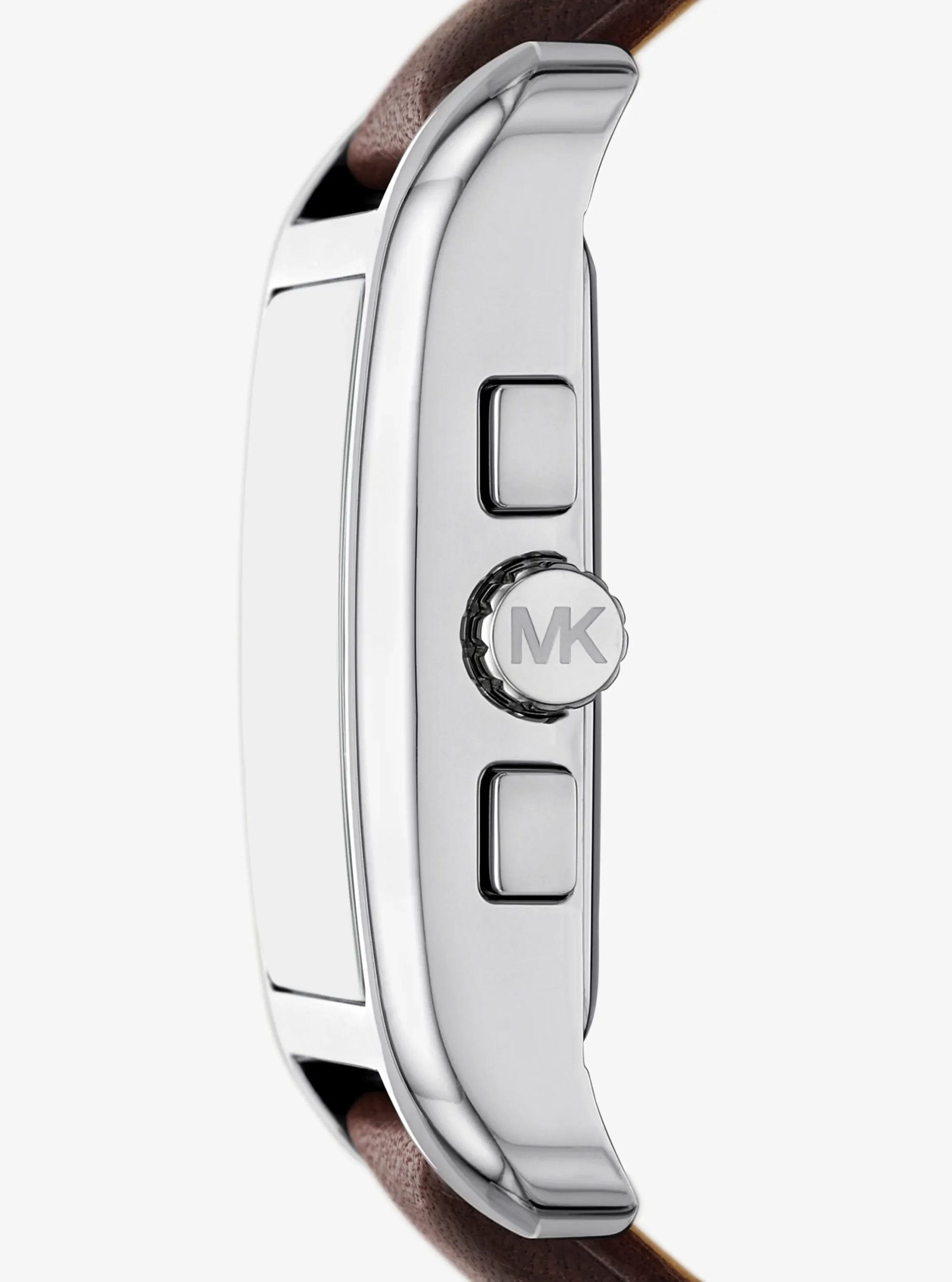 Michael Kors Monroe Silver-Tone and Leather Watch - Preorder