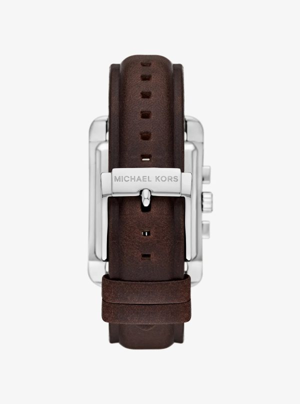 Michael Kors Monroe Silver-Tone and Leather Watch - Preorder