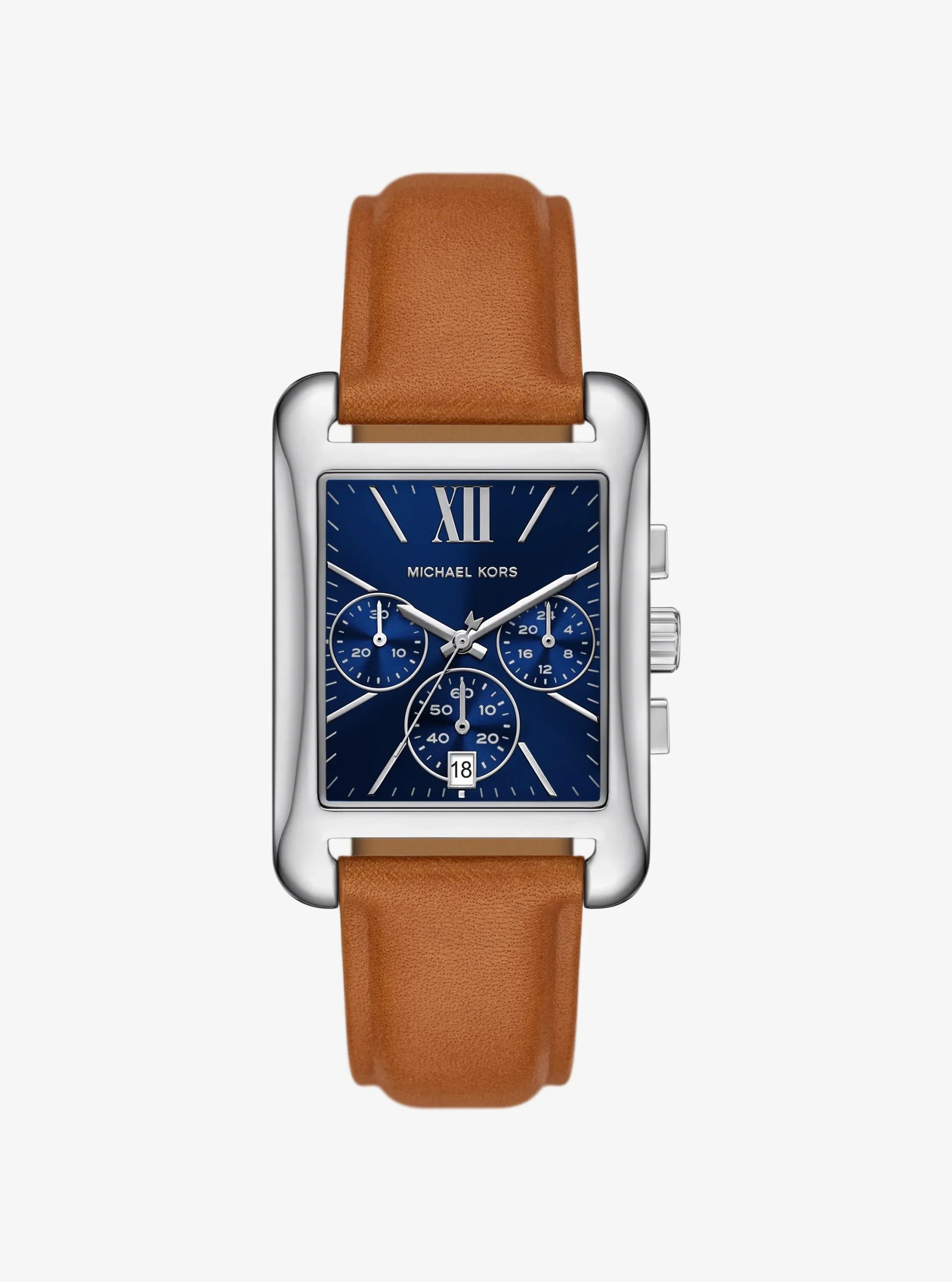 Michael Kors Monroe Silver-Tone and Leather Watch - Preorder