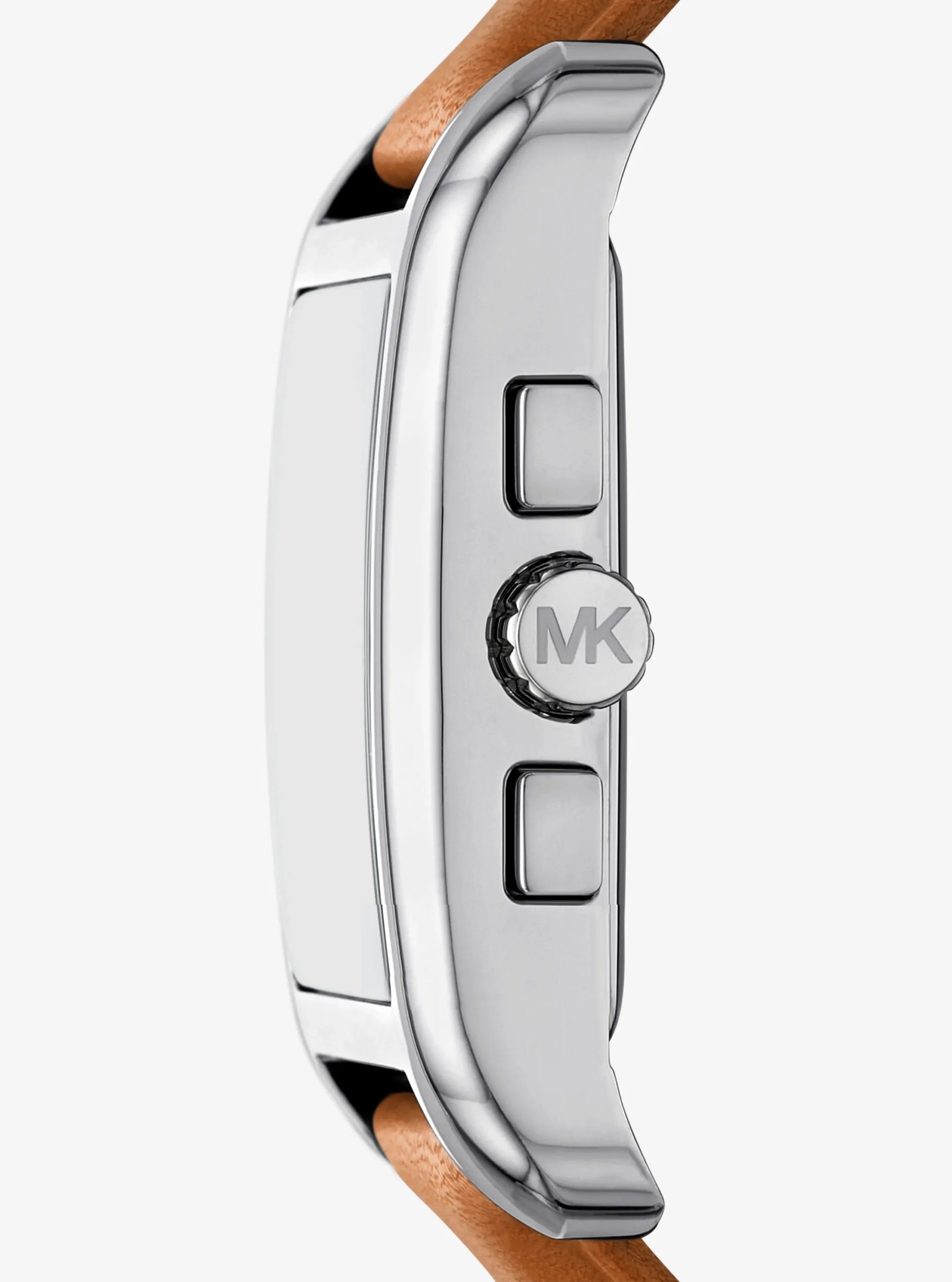 Michael Kors Monroe Silver-Tone and Leather Watch - Preorder