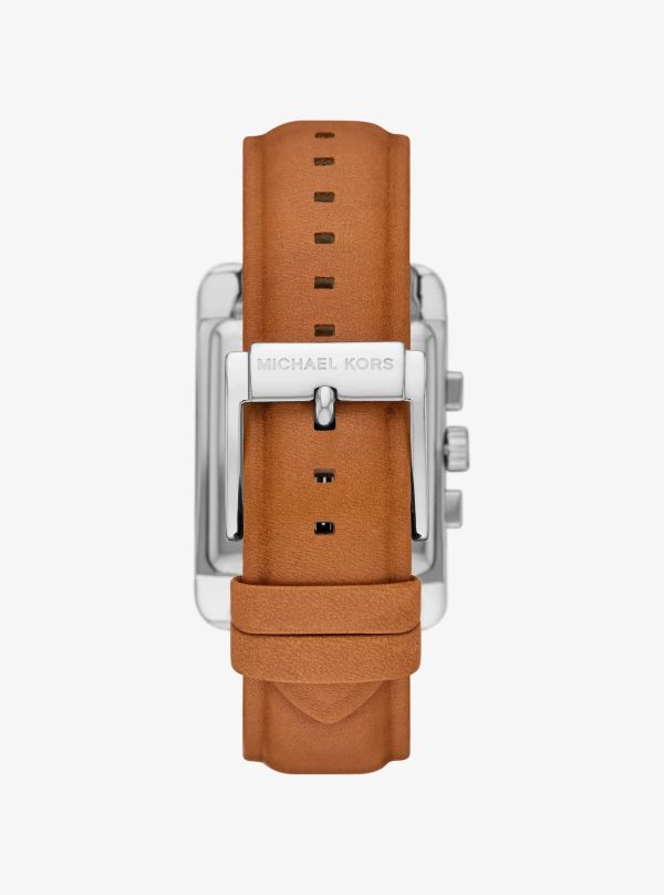 Michael Kors Monroe Silver-Tone and Leather Watch - Preorder