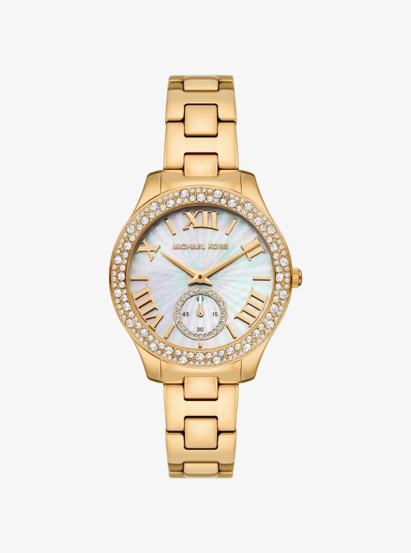 Michael Kors Liliane Pavé Gold-Tone Watch - Preorder