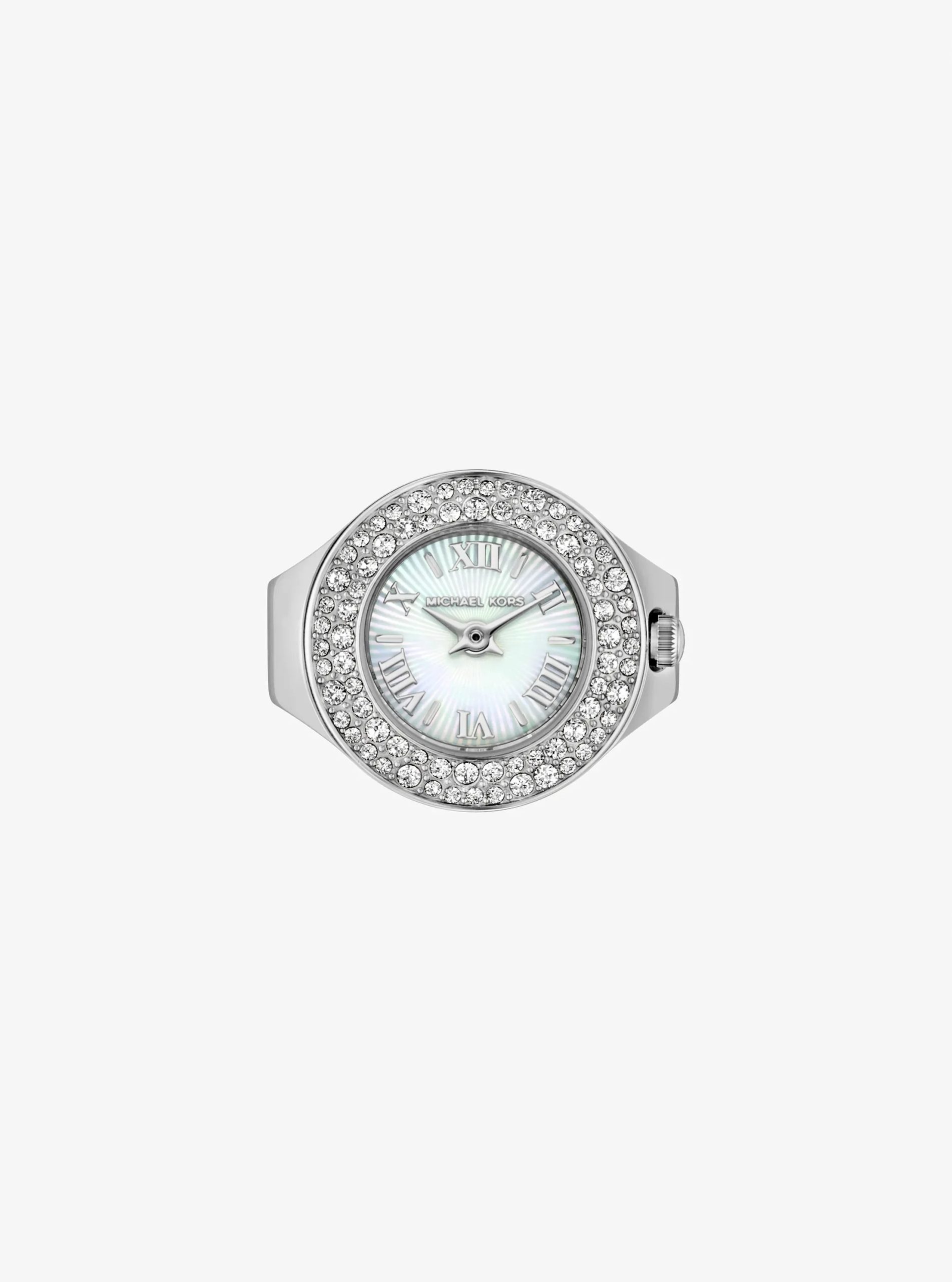 Michael Kors Liliane Pavé Silver-Tone Ring Watch - Preorder