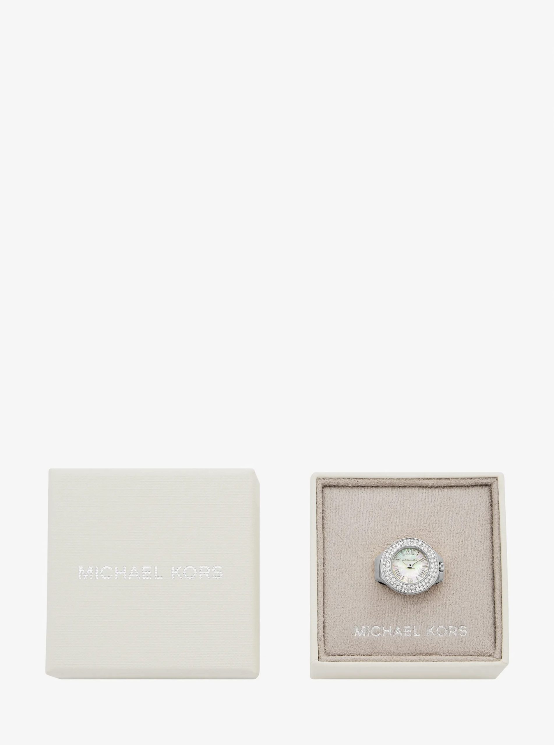 Michael Kors Liliane Pavé Silver-Tone Ring Watch - Preorder